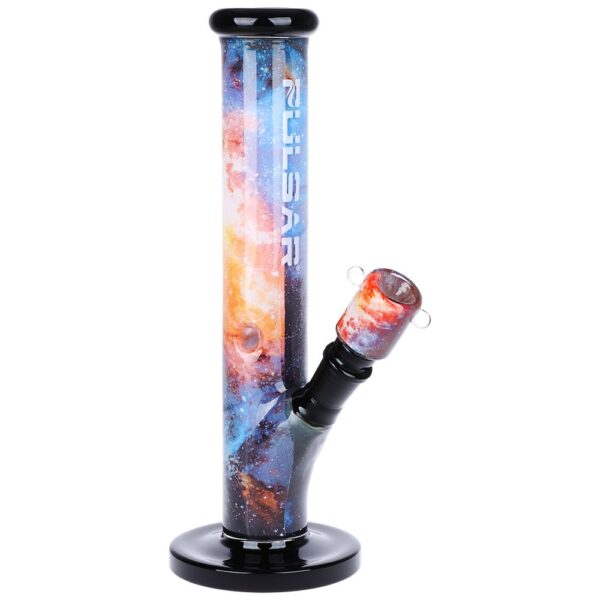 Pulsar Inside Print Straight Tube Glass Water Pipe | 11.25" - Image 7